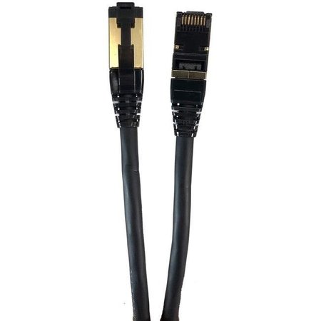 MICRO CONNECTORS Micro Connectors E12-025B 25 ft. CAT 8 SFTP Double Shielded RJ45 Snagless Ethernet Cable; Black E12-025B